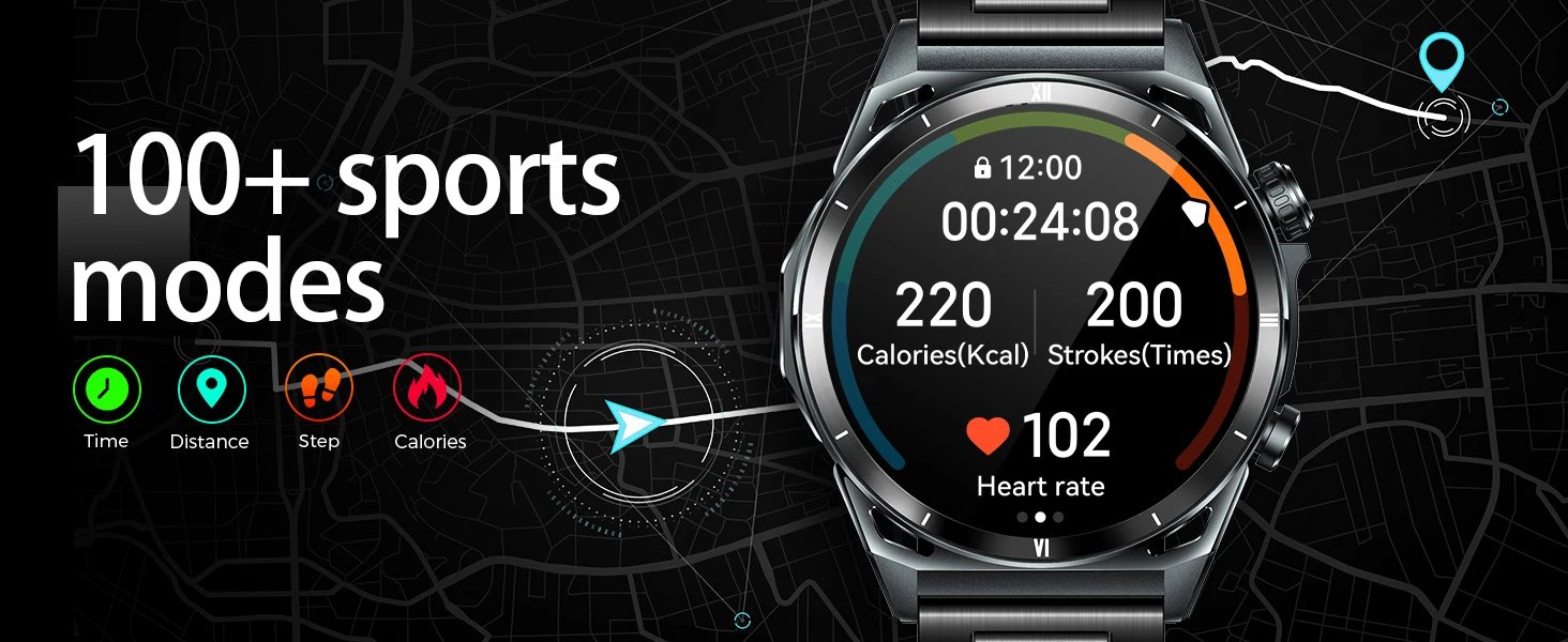 EIGIIS New Smart Watch Bluetooth Call Health Monitor IP68 Waterproof