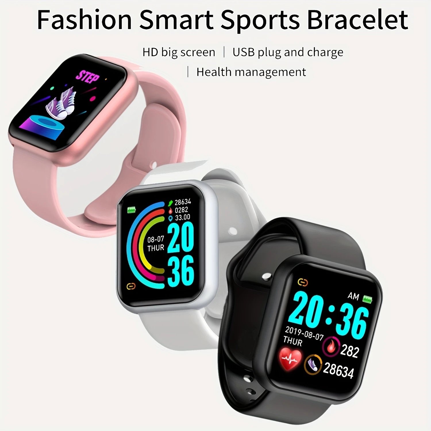 Fashion Smart Watches Sport Men Fitness Woman Smartwatch SMS Social APP Message Reminder Music Playback Alarm Clock Bracelet D13